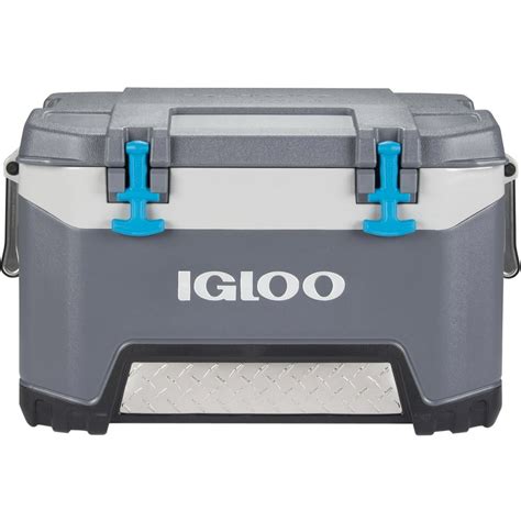 Walmart coolers igloo - Igloo 48 qt. Hard Sided Ice Chest Cooler, Aqua Blue and White: Cool Riser Technology® elevated design improves cooling performance. Swing-up handle for one-handed carrying. Insulated with Ultratherm™ foam to keep contents cold longer. Stain and odor-resistant liner.